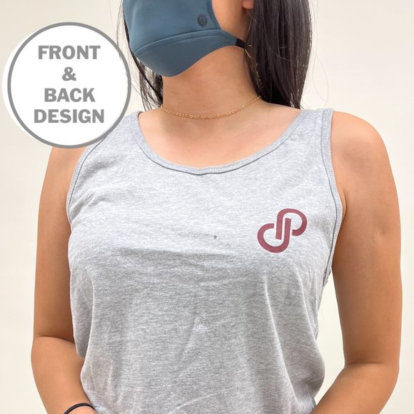 Poshmark Bella + Canvas Gender Neutral Tank Top Gray and Burgundy Size Large - Picture 1 of 6